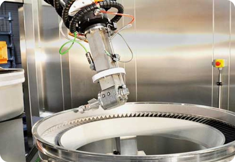 Waterjet stripping material from circular metal material. Flow has stripping solutions for coating removal.