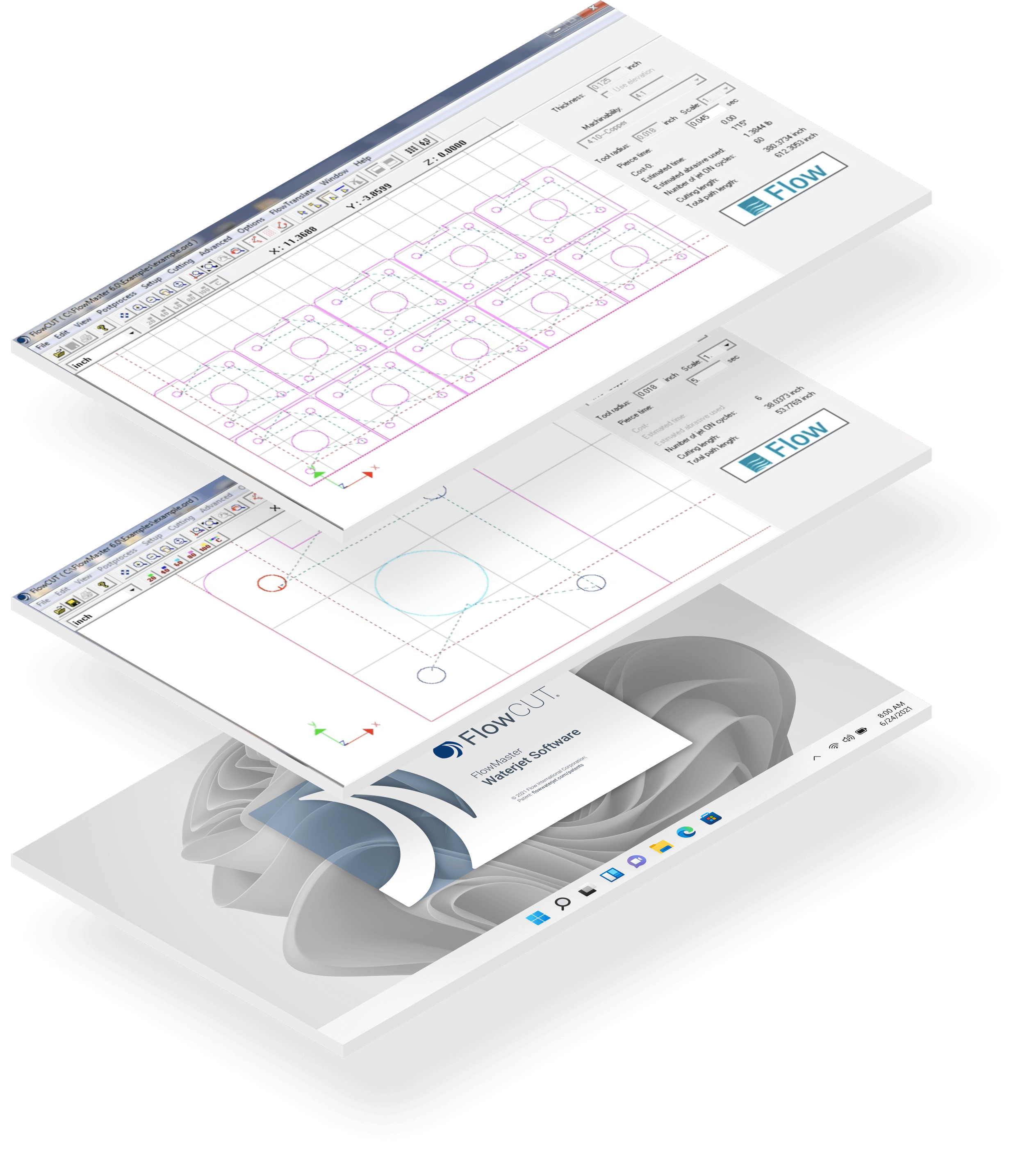 Computer monitor displaying FlowCut
