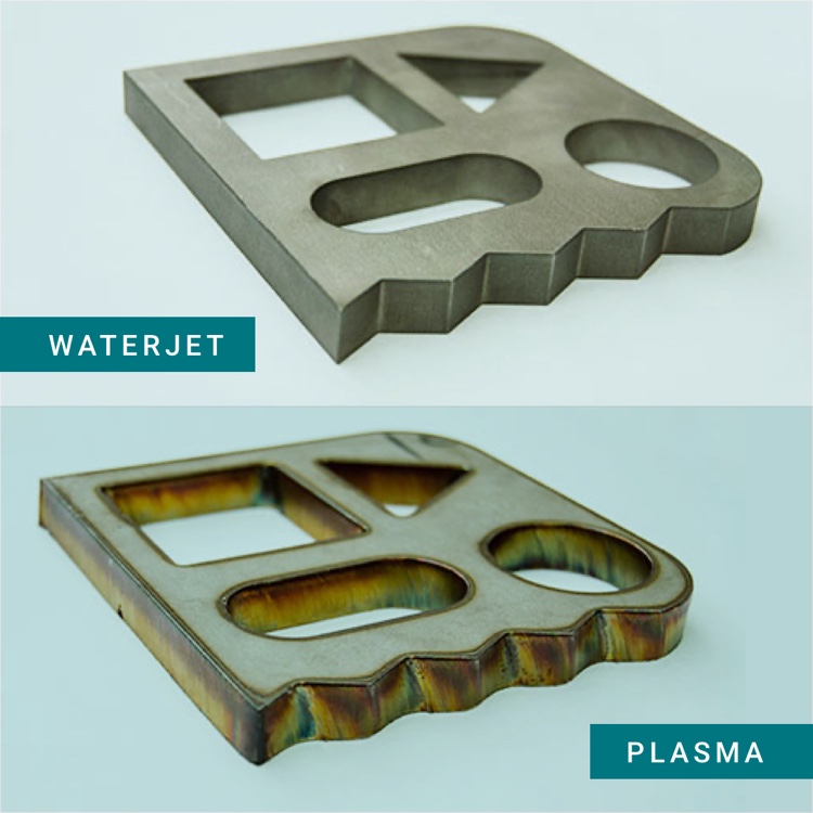 Waterjet vs plasma cut example