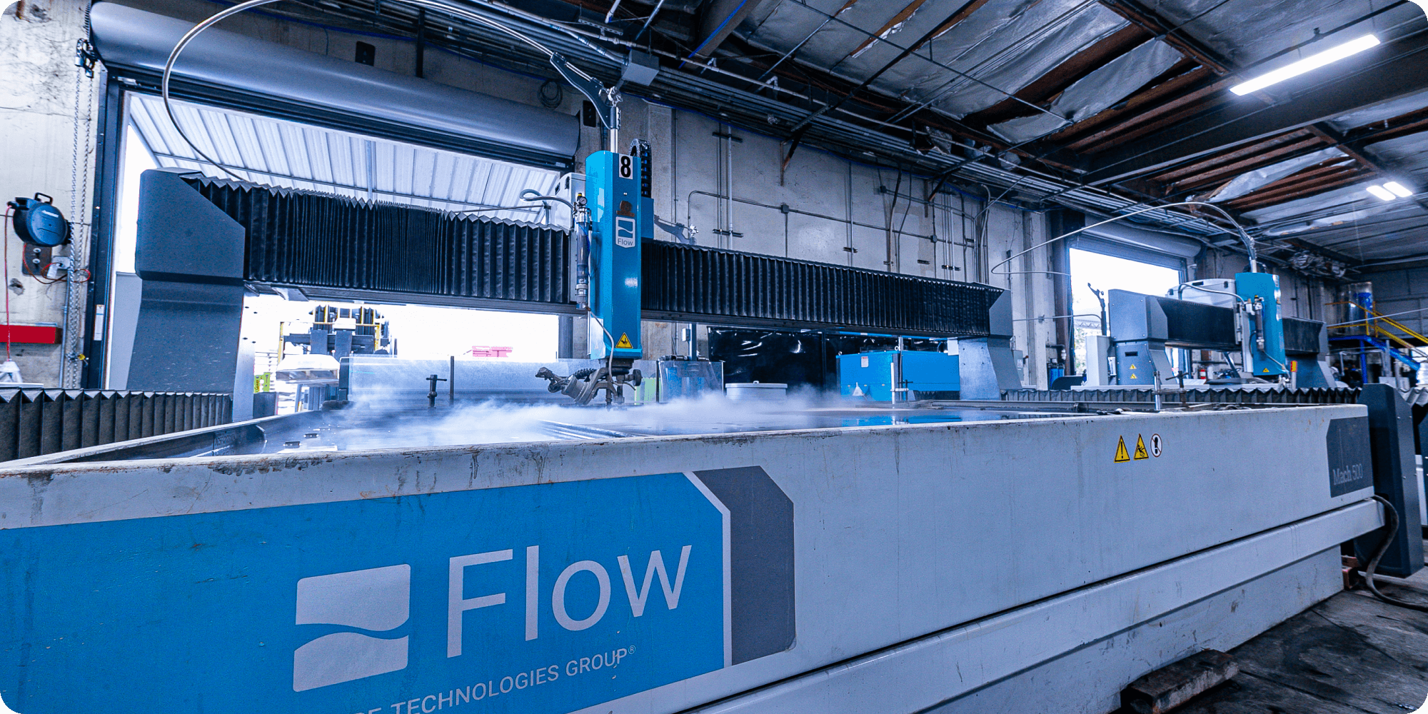 close-up of a Flow Mach 500 waterjet system