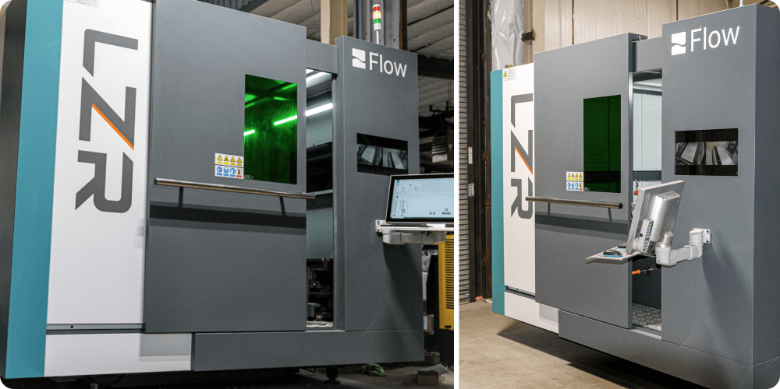 two angled views of JQ Enterprises Flow LZR fiber laser