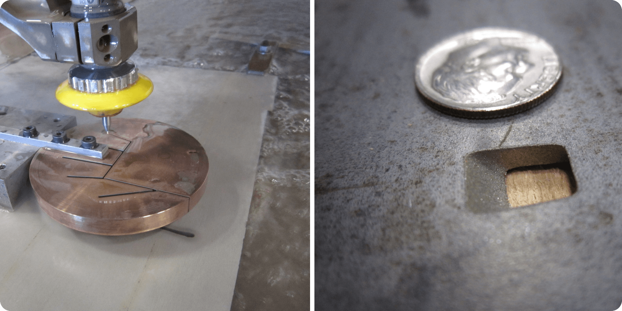 intricate waterjet cuts by Miller Industrial Manufacturing