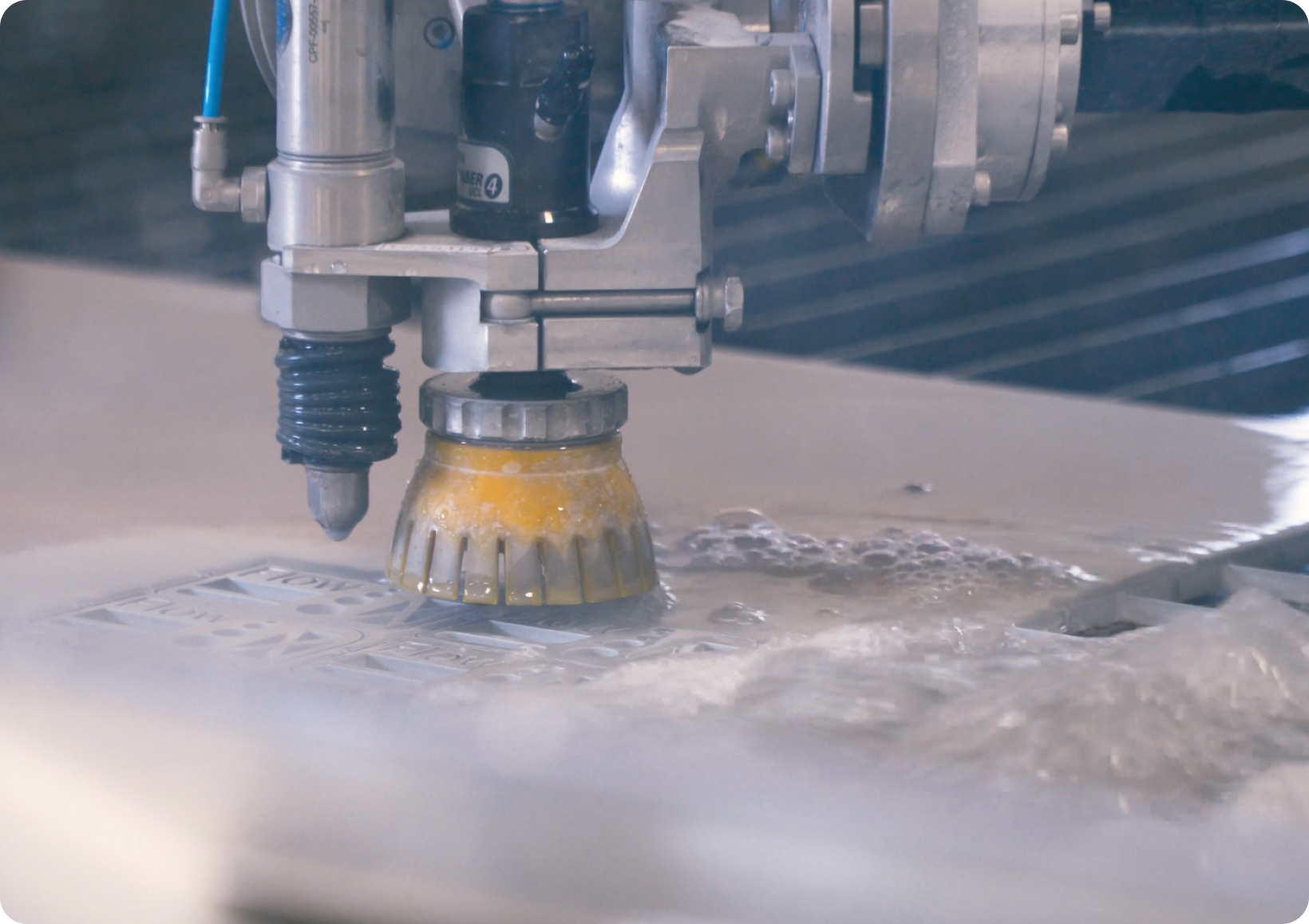 Flow waterjet cutting