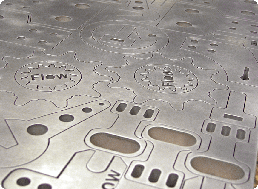 High kerf material cuts by Flow waterjet machine