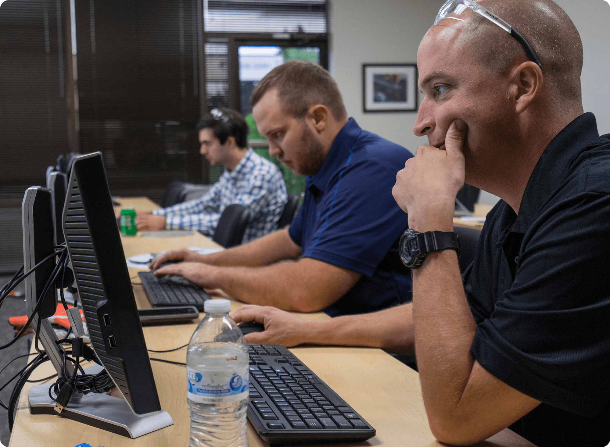 Students taking Flow online courses for training