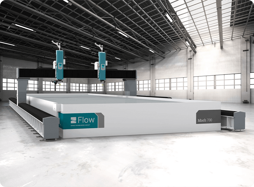 Flow waterjet machine in metal service center