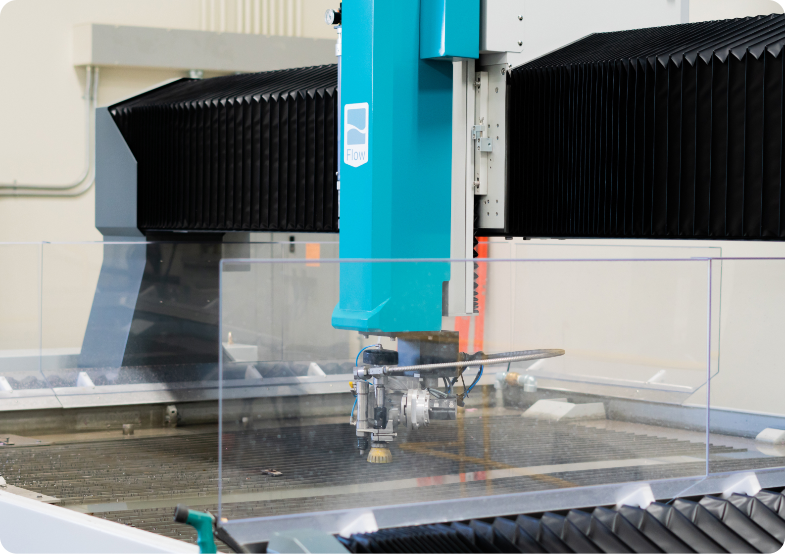Flow waterjet cutting