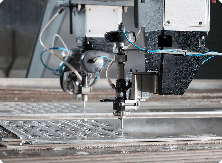 Dual zone cutting by Flow's waterjet machine