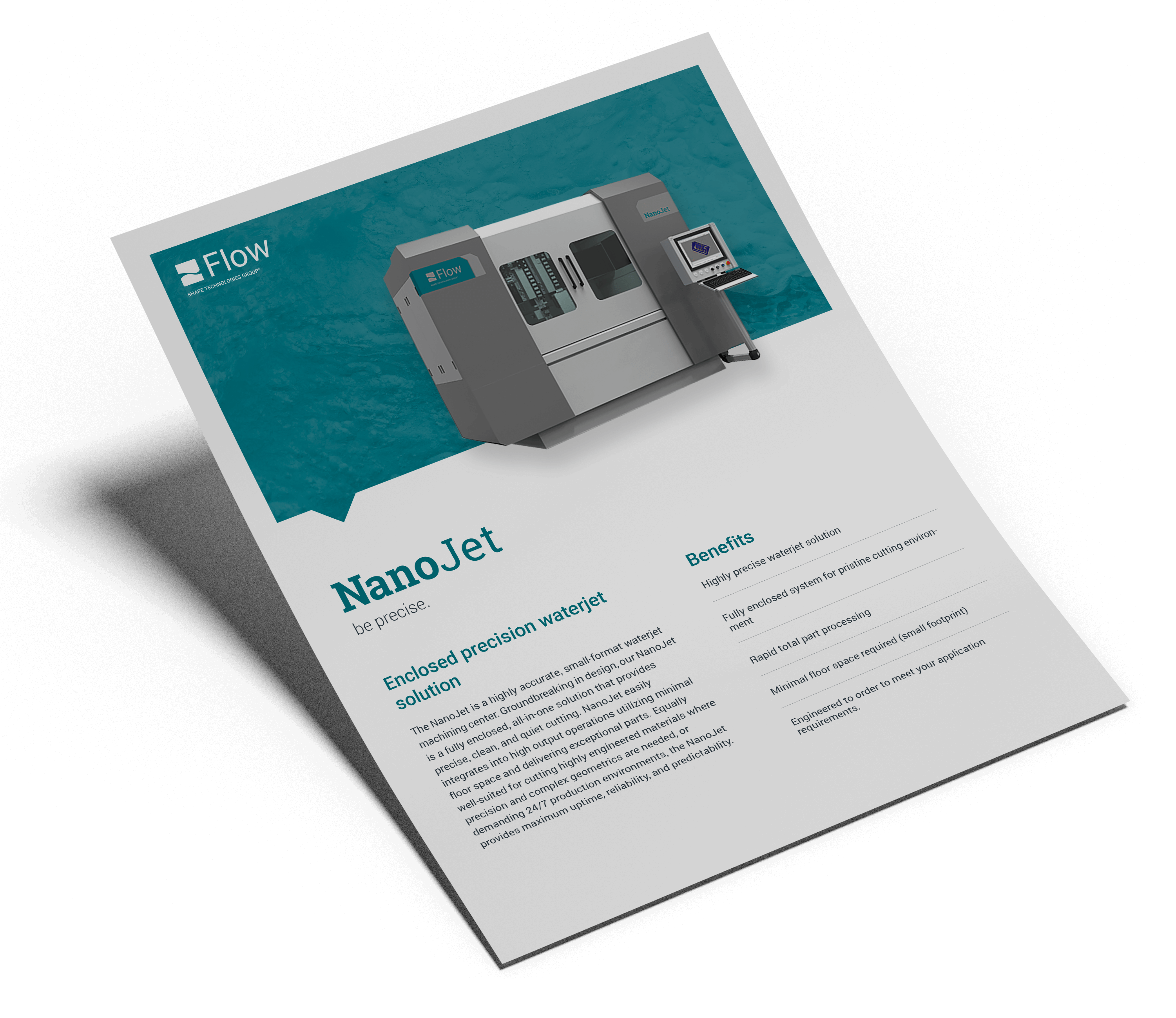 photo rendering of the Flow NanoJet data sheet