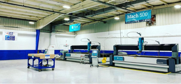 ics-workspace-flow-waterjets.png ICS Logo with Teal Wave Background