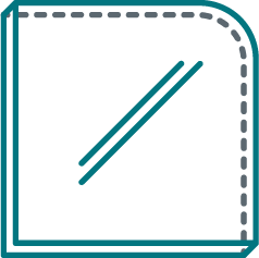 square icon of glass with one rounded corner