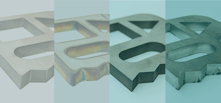 identically designed parts cut on laser, plasma, EDM, and waterjet