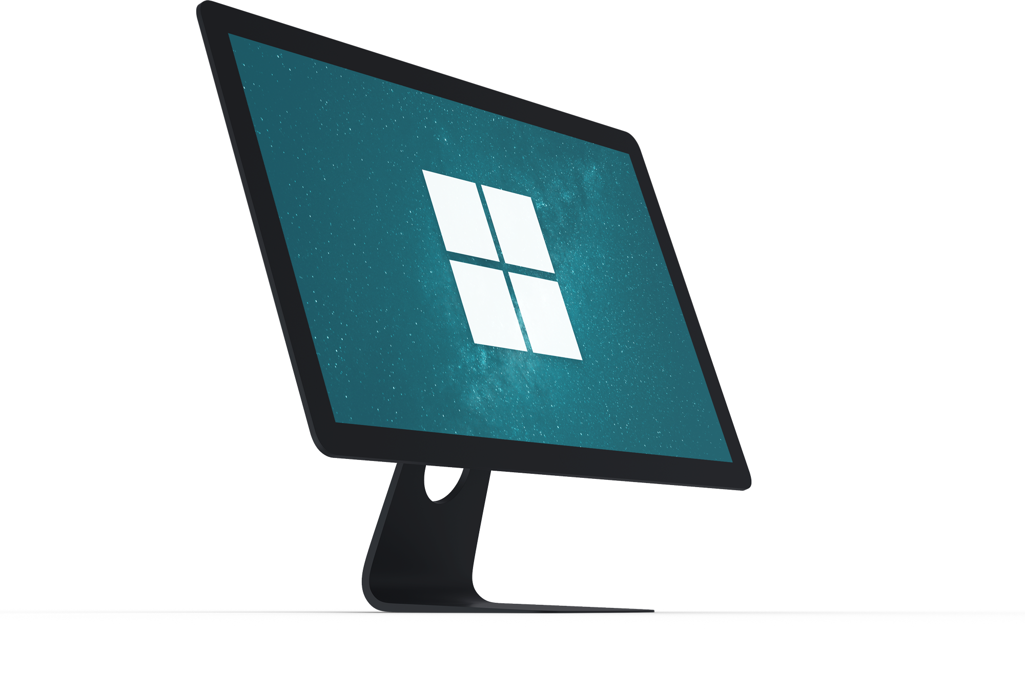 computer screen with screensaver showing