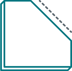 square icon of material with a bevel cut corner