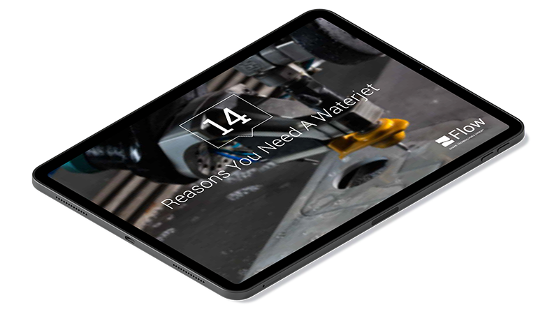 14 Reasons You Need a Waterjet ebook cover on an ipad